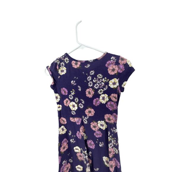 The Children's Place Girls Purple Short Sleeve Floral Dress Youth Size Large - Picture 4 of 6